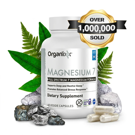 Organixx Magnesium 7 Complex, Sleep & Muscle Support, 60 Caps | 7-type magnesium with glycinate, Vitamin B6 & Manganese Citrate, supports sleep, muscle recovery & heart health